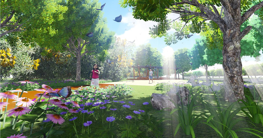 城市雨水花園效果圖